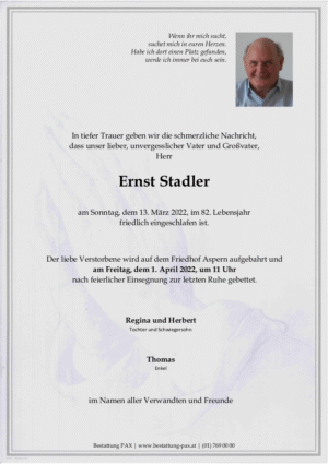 Traueranzeige von Ernst Stadler