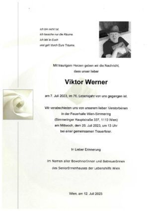 Traueranzeige von Viktor Werner