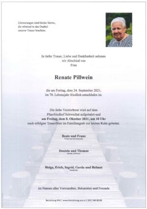 Traueranzeige von Renate Pillwein