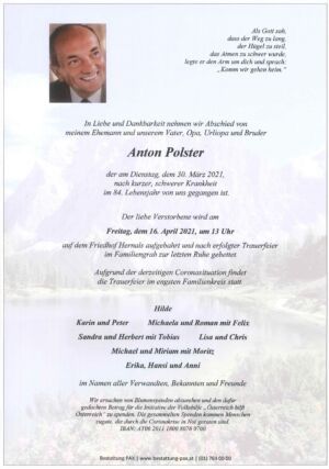 Traueranzeige von Anton Polster