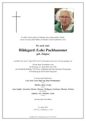 Traueranzeige von Dr.med.univ. Hildegard Puchhammer