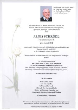 Traueranzeige von Alois Schrödl