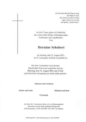 Traueranzeige von Hermine Schubert