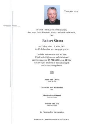 Traueranzeige von Robert Sirota