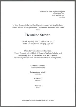 Traueranzeige von Hermine Strenn