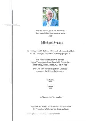 Traueranzeige von Michael Svatos