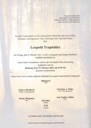 Traueranzeige von Leopold Trapichler