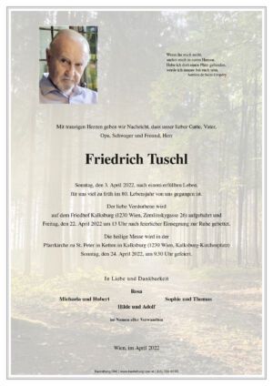 Traueranzeige von Friedrich Tuschl