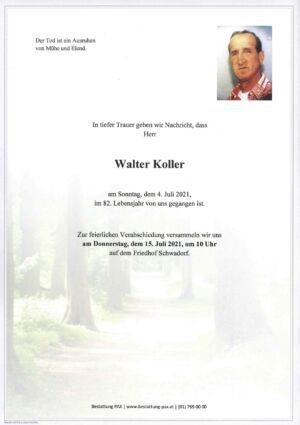 Traueranzeige von Walter Koller