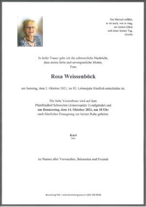 Traueranzeige von Rosa Weissenböck