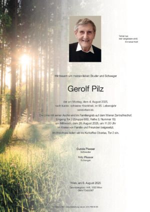 Traueranzeige von Gerolf Pilz