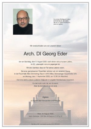 Traueranzeige von Arch. DI Georg Eder