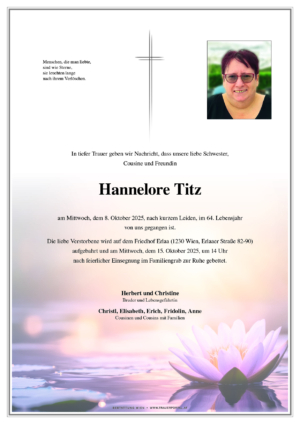 Traueranzeige von Hannelore Titz