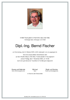 Traueranzeige von Bernd Fischer