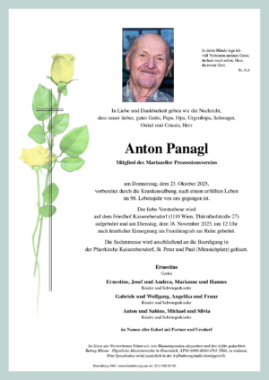 Traueranzeige von Anton Panagl