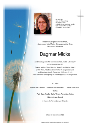 Traueranzeige von Dagmar Micke