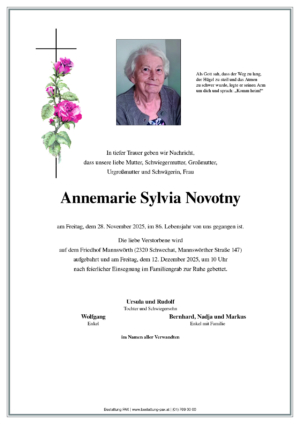 Traueranzeige von Annemarie Sylvia Novotny