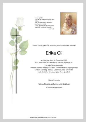 Traueranzeige von Erika Cil