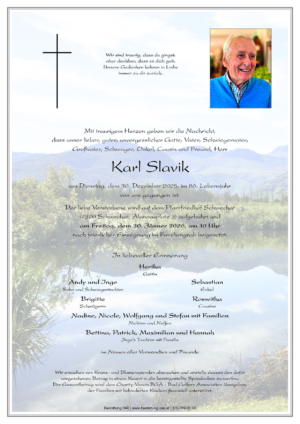 Traueranzeige von Karl Slavik