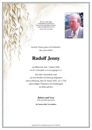 Traueranzeige von Rudolf Jenny