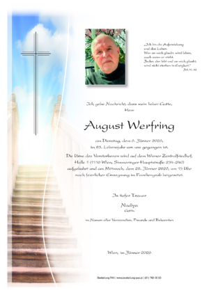 Traueranzeige von August Werfring