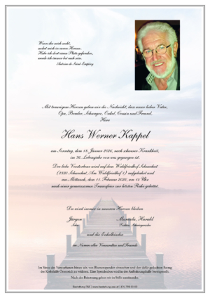 Traueranzeige von Hans Werner Kappel