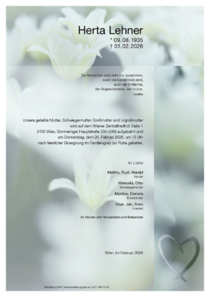 Traueranzeige von Herta Lehner