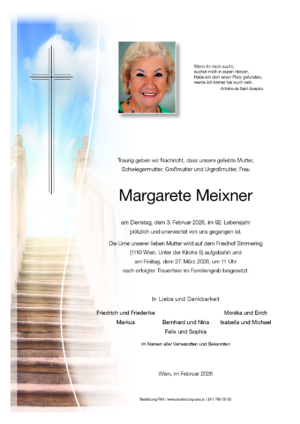 Traueranzeige von Margarete Meixner