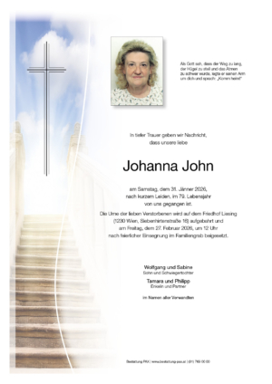 Traueranzeige von Johanna John