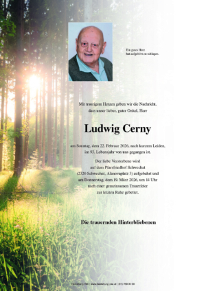 Traueranzeige von Ludwig Cerny