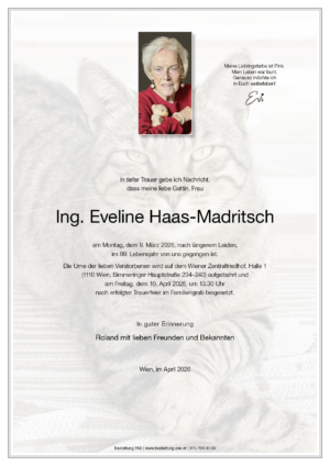 Traueranzeige von Eveline Haas-Madritsch
