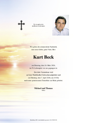 Traueranzeige von Kurt Beck