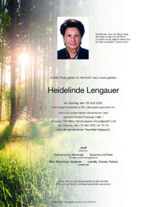 Traueranzeige von Heidelinde Lengauer