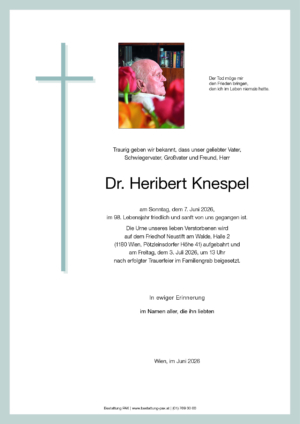 Traueranzeige von Dr. Heribert Knespel