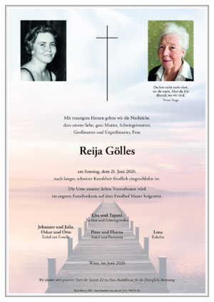 Traueranzeige von Reija Gölles