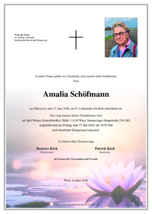 Traueranzeige von Amalia Schöfmann
