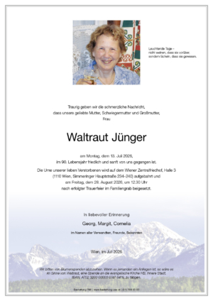 Traueranzeige von Waltraut Jünger