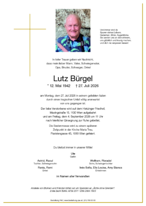 Traueranzeige von Lutz Bürgel